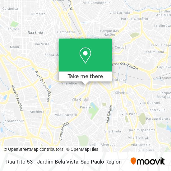 Mapa Rua Tito 53 - Jardim Bela Vista