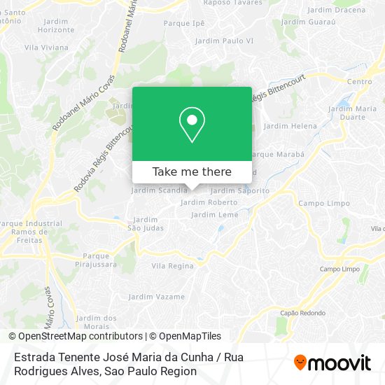 Mapa Estrada Tenente José Maria da Cunha / Rua Rodrigues Alves