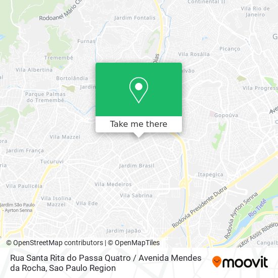 Rua Santa Rita do Passa Quatro / Avenida Mendes da Rocha map