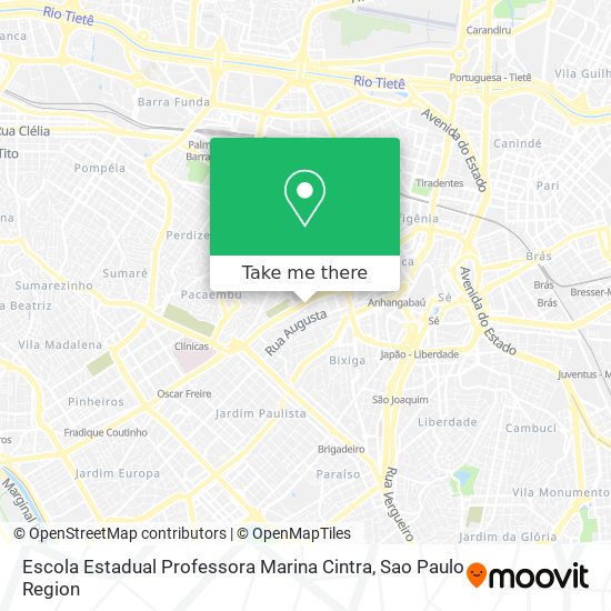 Mapa Escola Estadual Professora Marina Cintra