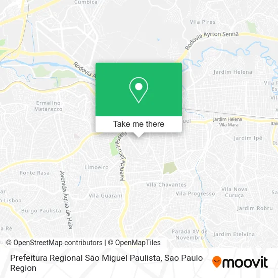 Prefeitura Regional São Miguel Paulista map