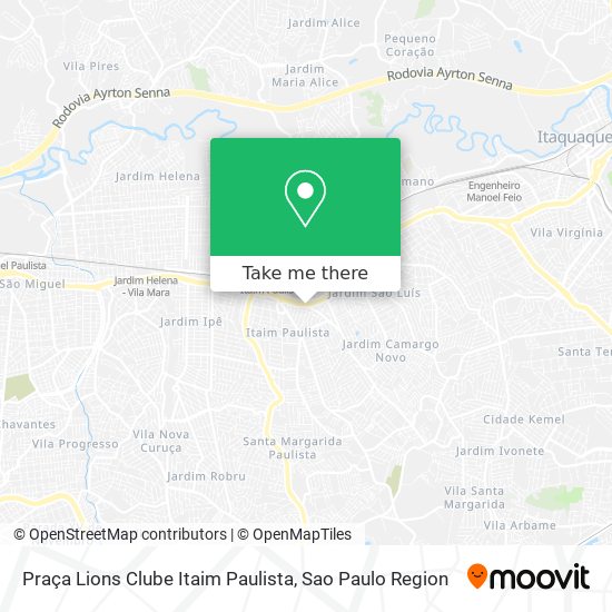 Praça Lions Clube Itaim Paulista map