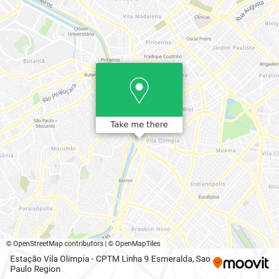 Mapa Estação Vila Olímpia - CPTM Linha 9 Esmeralda