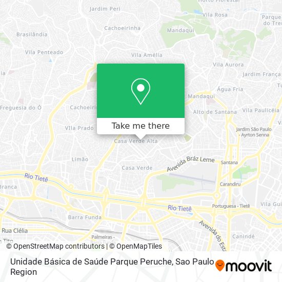 Mapa Unidade Básica de Saúde Parque Peruche