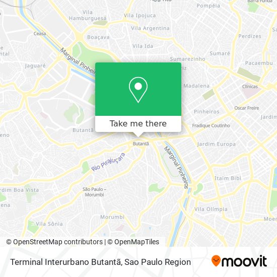 Mapa Terminal Interurbano Butantã