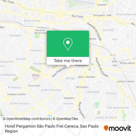 Mapa Hotel Pergamon São Paulo Frei Caneca