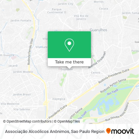 Associação Alcoólicos Anônimos map