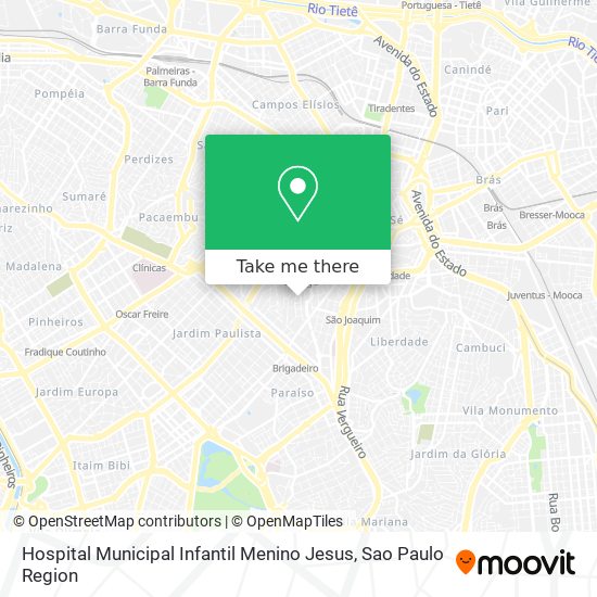 Hospital Municipal Infantil Menino Jesus map