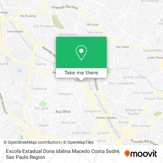 Mapa Escola Estadual Dona Idalina Macedo Costa Sodré