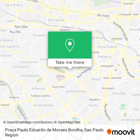 Mapa Praça Paulo Eduardo de Moraes Bonilha