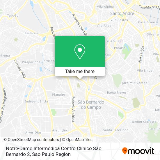 Notre-Dame Intermédica Centro Clínico São Bernardo 2 map