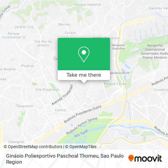 Mapa Ginásio Poliesportivo Paschoal Thomeu