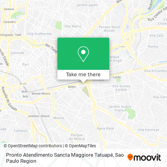 Pronto Atendimento Sancta Maggiore Tatuapé map