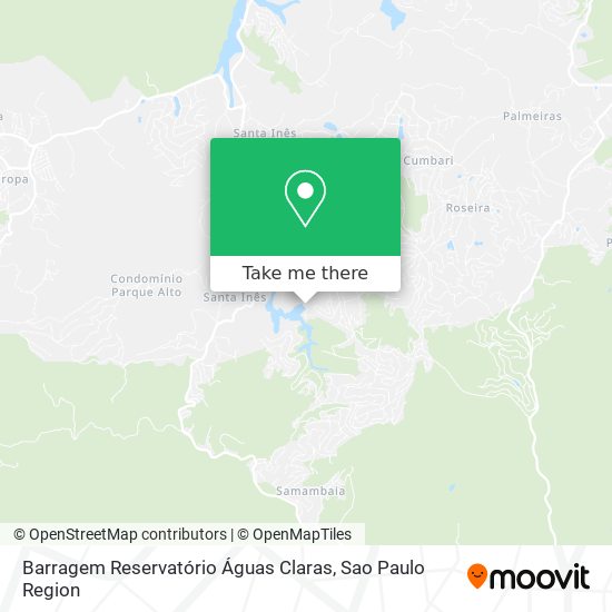 Barragem Reservatório Águas Claras map