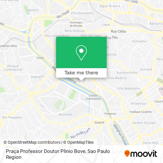 Mapa Praça Professor Doutor Plínio Bove