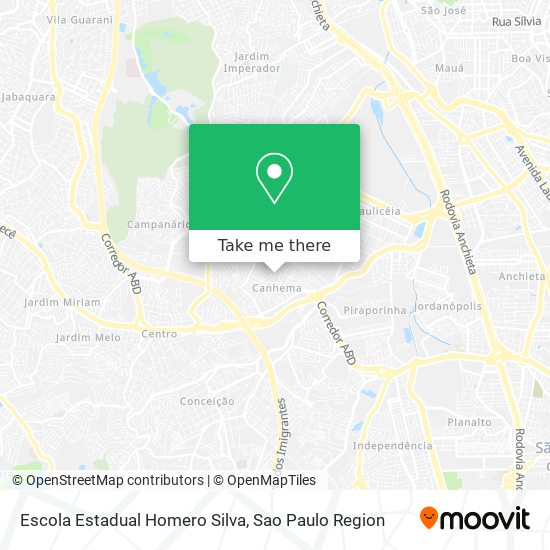 Mapa Escola Estadual Homero Silva