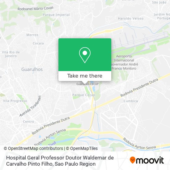 Mapa Hospital Geral Professor Doutor Waldemar de Carvalho Pinto Filho
