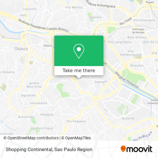 Shopping Continental map