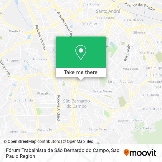 Mapa Fórum Trabalhista de São Bernardo do Campo