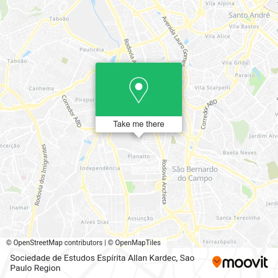 Sociedade de Estudos Espírita Allan Kardec map