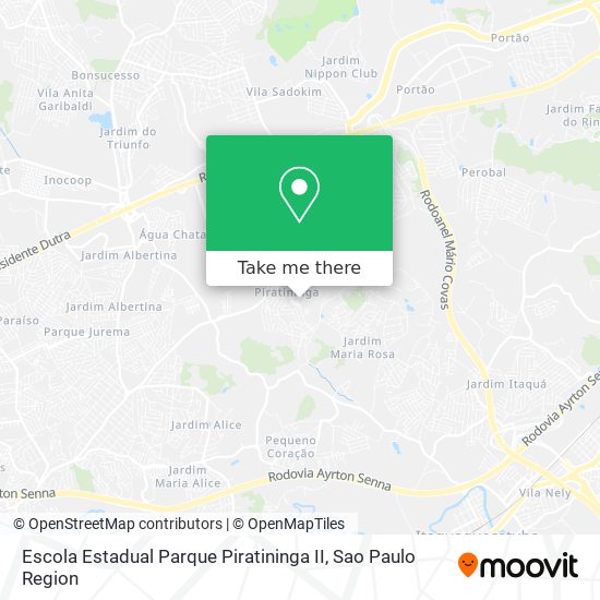 Mapa Escola Estadual Parque Piratininga II