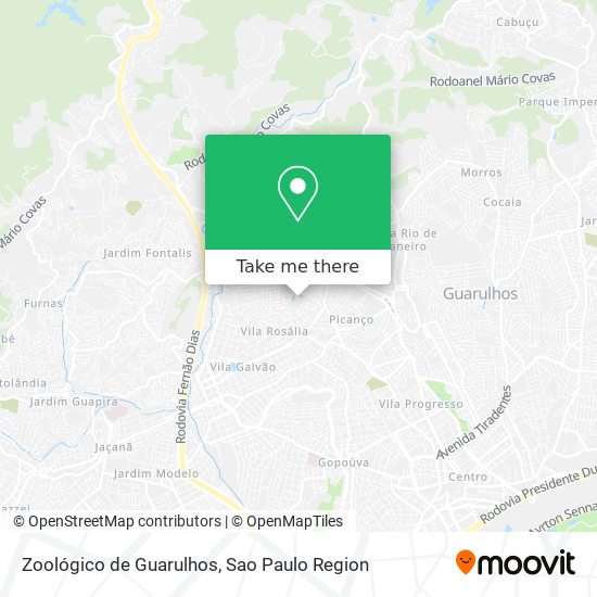 Zoológico de Guarulhos map