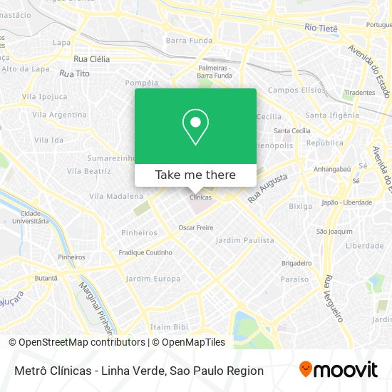 Metrô Clínicas - Linha Verde map