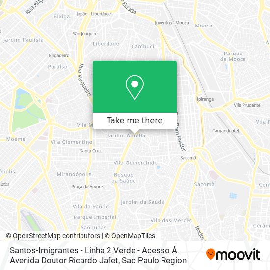 Santos-Imigrantes - Linha 2 Verde - Acesso À Avenida Doutor Ricardo Jafet map