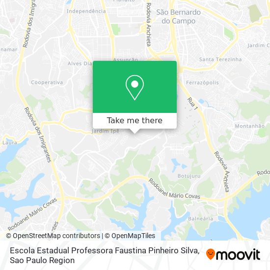 Mapa Escola Estadual Professora Faustina Pinheiro Silva