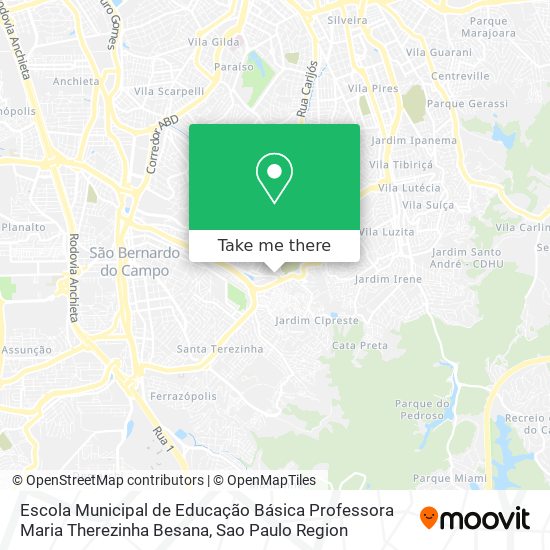 Mapa Escola Municipal de Educação Básica Professora Maria Therezinha Besana