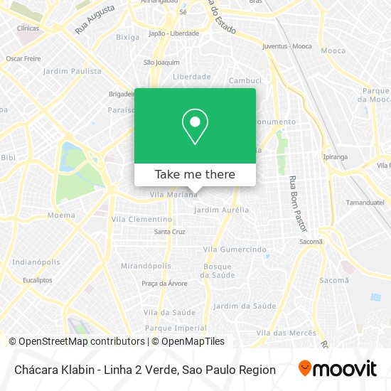 Chácara Klabin - Linha 2 Verde map