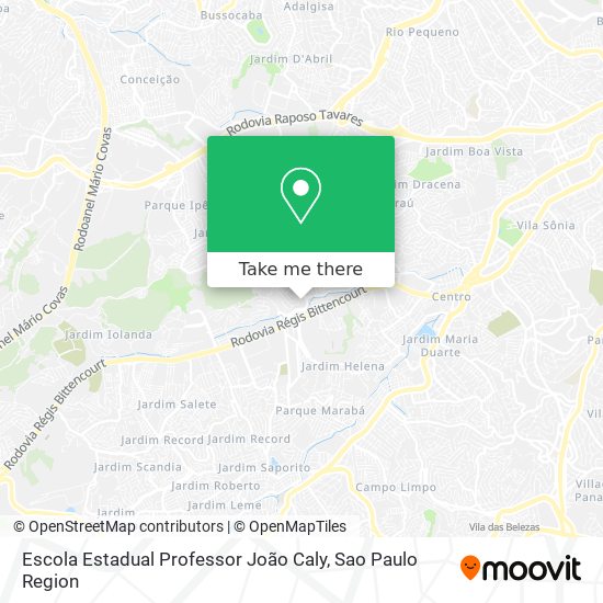 Mapa Escola Estadual Professor João Caly