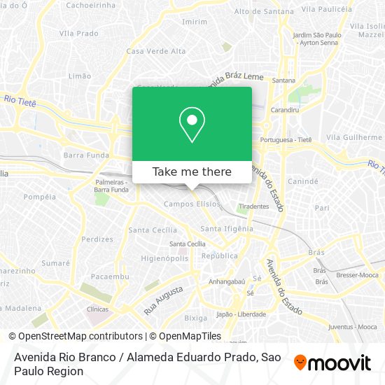 Mapa Avenida Rio Branco / Alameda Eduardo Prado