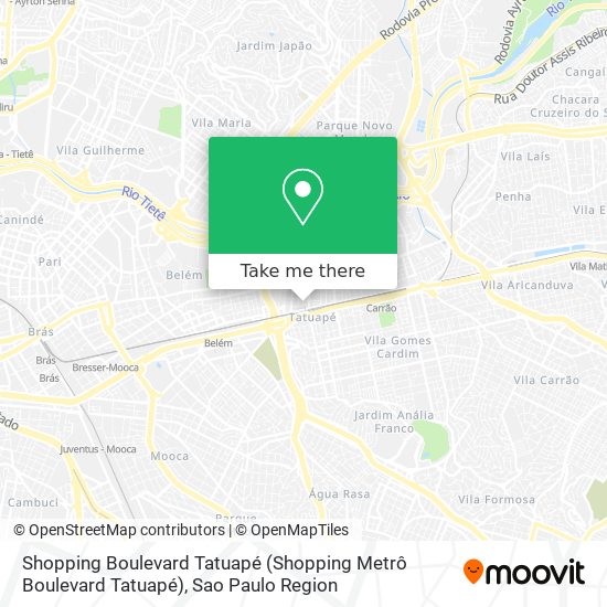 Shopping Boulevard Tatuapé map