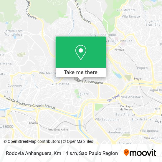 Rodovia Anhanguera, Km 14 s/n map