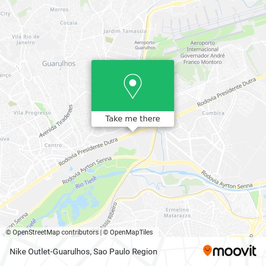 Mapa Nike Outlet-Guarulhos