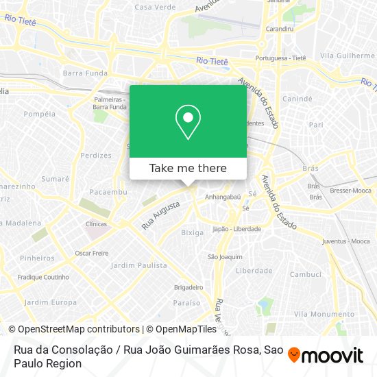 Mapa Rua da Consolação / Rua João Guimarães Rosa