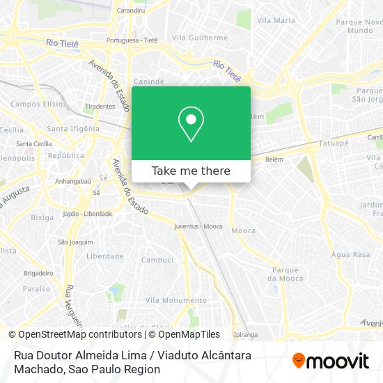 Mapa Rua Doutor Almeida Lima / Viaduto Alcântara Machado