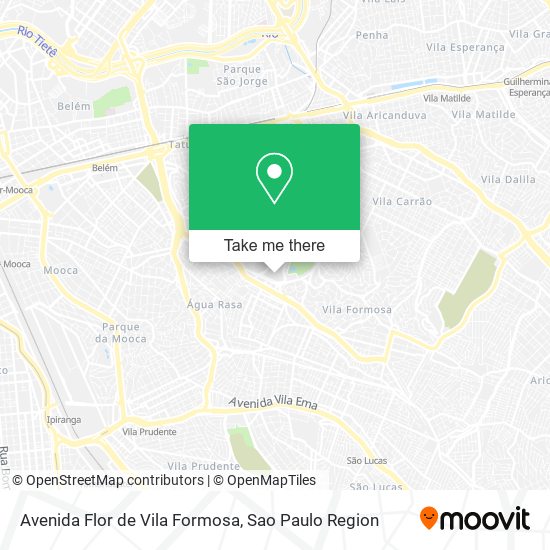 Mapa Avenida Flor de Vila Formosa