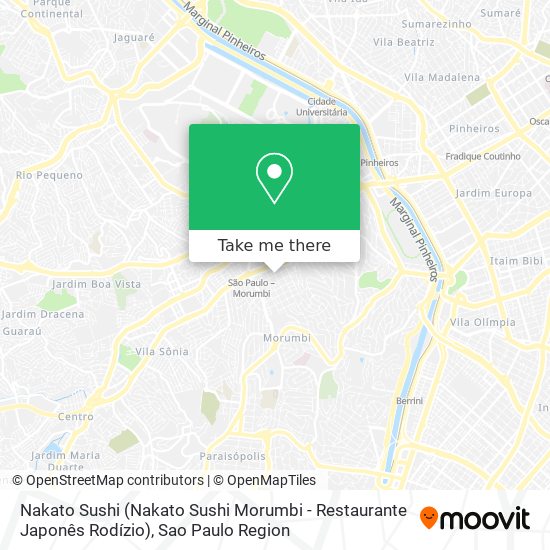 Nakato Sushi (Nakato Sushi Morumbi - Restaurante Japonês Rodízio) map