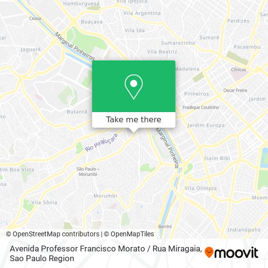 Mapa Avenida Professor Francisco Morato / Rua Miragaia