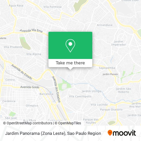 Mapa Jardim Panorama (Zona Leste)