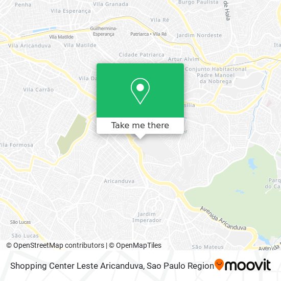 Mapa Shopping Center Leste Aricanduva