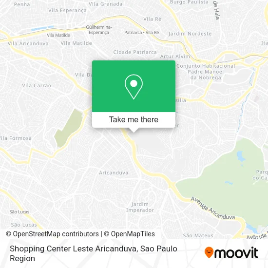 Shopping Center Leste Aricanduva map