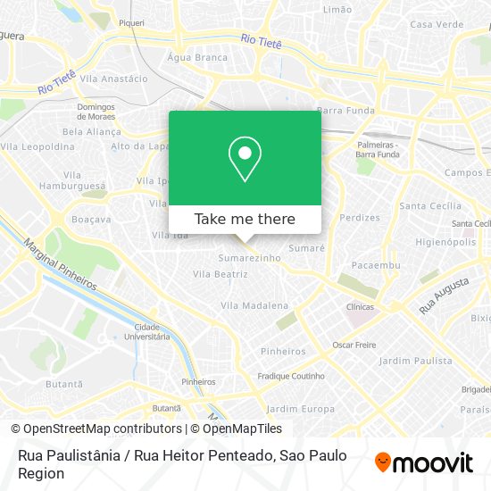 Mapa Rua Paulistânia / Rua Heitor Penteado