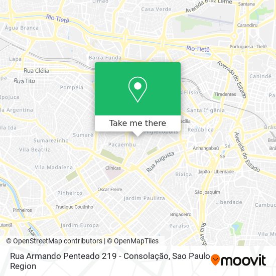 Rua Armando Penteado 219 - Consolação map