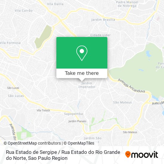 Mapa Rua Estado de Sergipe / Rua Estado do Rio Grande do Norte