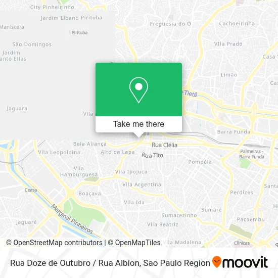 Rua Doze de Outubro / Rua Albion map