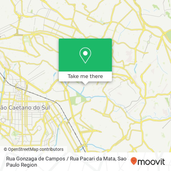 Mapa Rua Gonzaga de Campos / Rua Pacari da Mata