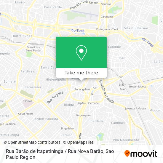 Mapa Rua Barão de Itapetininga / Rua Nova Barão